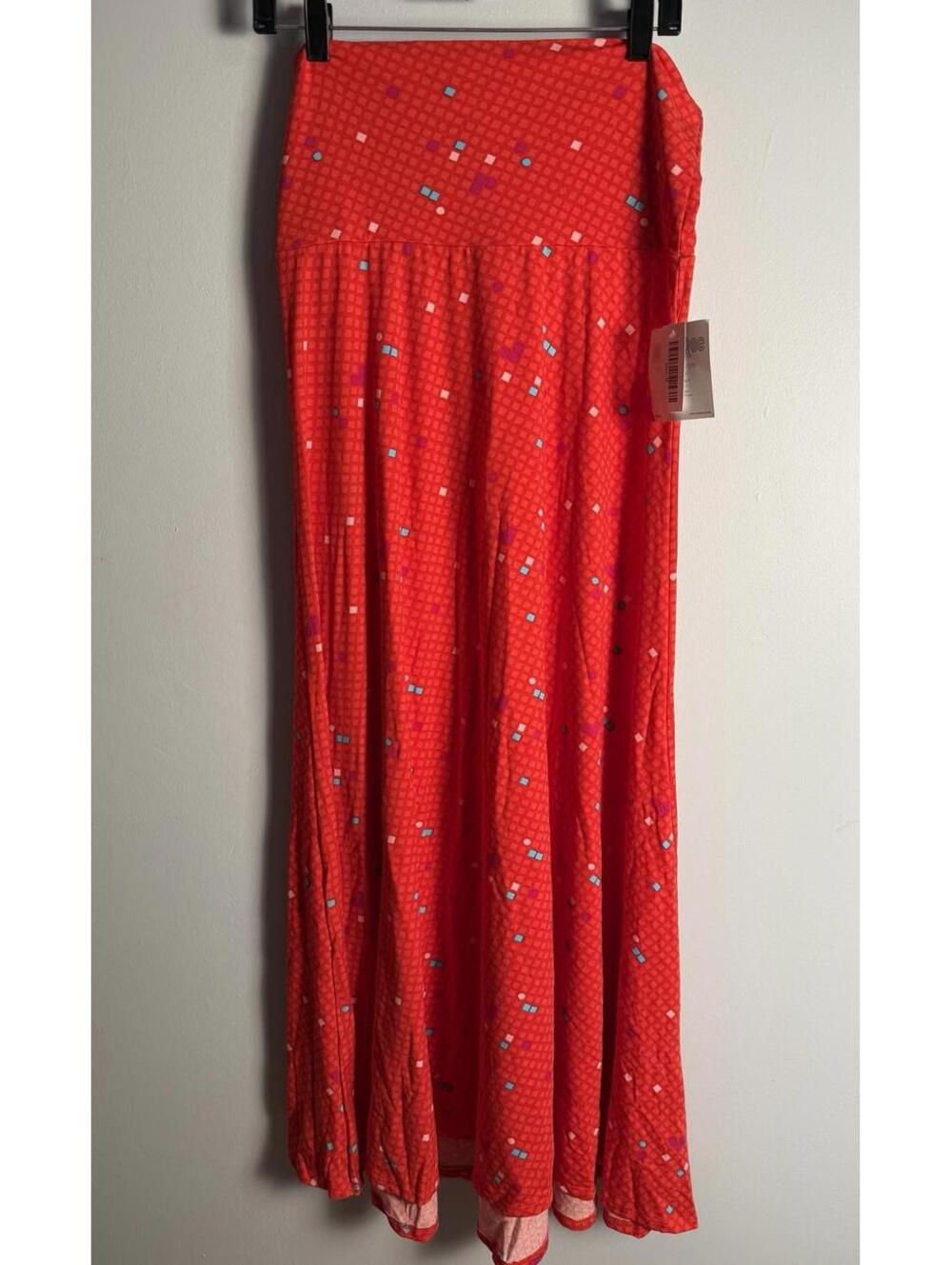 LuLaRoe Maxi Skirt Dress Red Purple Teal Pink Flowy High Yoga Waist  Medium NWT